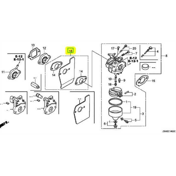 Plaque entre carbu et moteur GCV HRD536-HRG536, 19650-ZM0-000