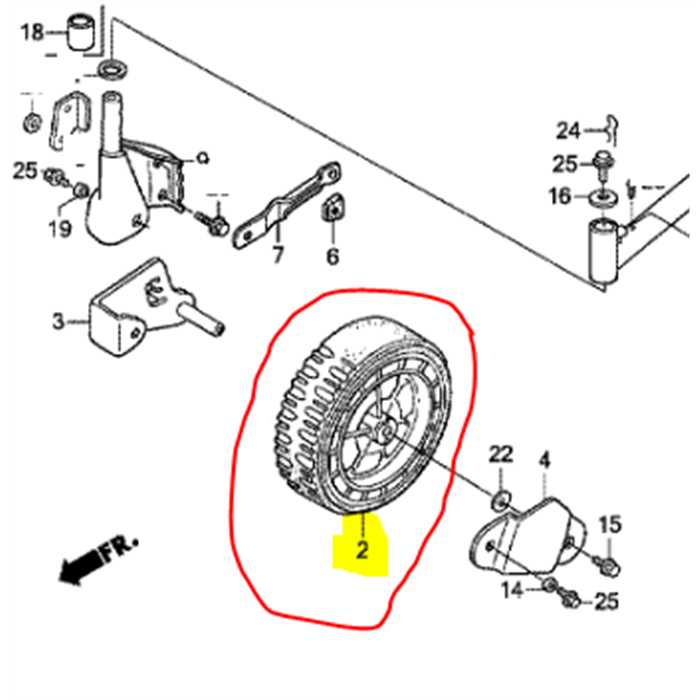 Roue avant HONDA UM536 - HRA214 - FJ500, 42710VA4003, 42710-VA4-003