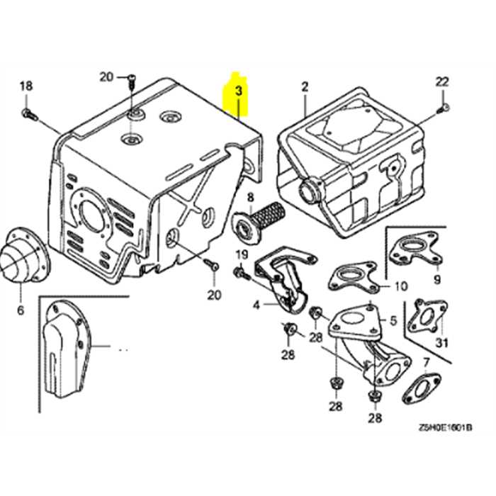 Protection d'échappement HONDA GX240-GX270, 18320-ZE2-W62