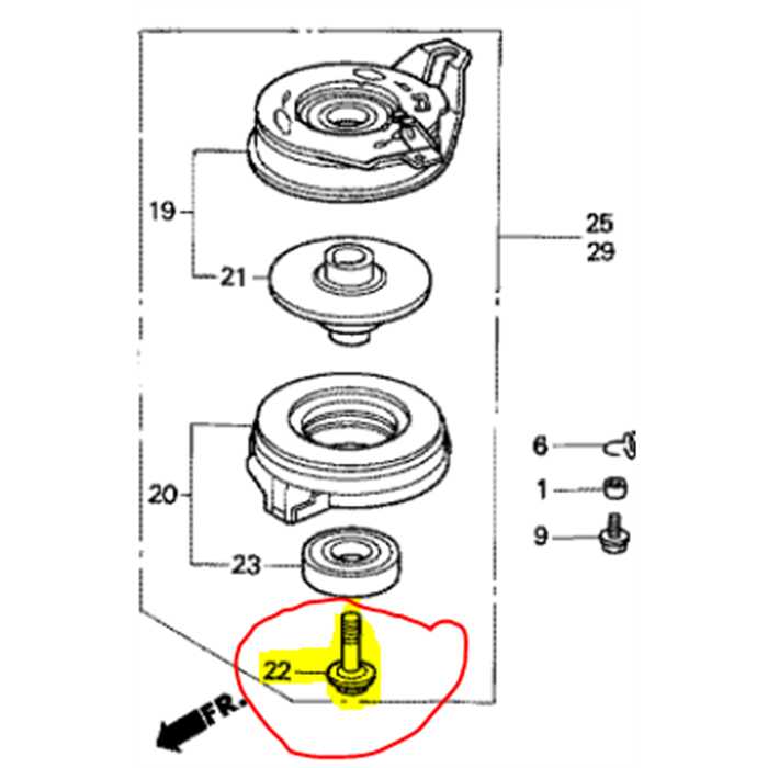 Vis centrale de lame rotostop HONDA HRD** pat de m10x1.25 L30, 90108VF0003, 90108-VF0-003, m10x1.25