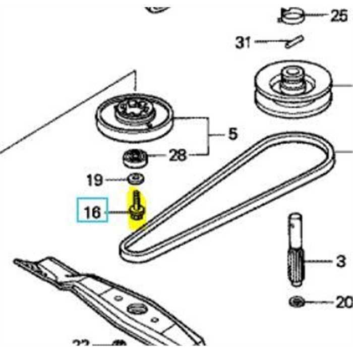 vis centrale rotostop tondeuse honda hrb475 BOULON HEX. 10X25, 90105-VA3-J01