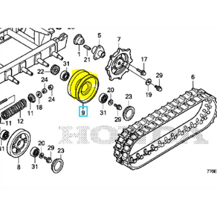 Galet de chenille transporteur HONDA hp500, 42758740010, 42758-740-010