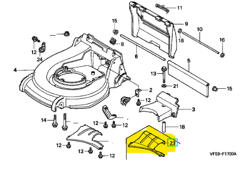 Plaque d'ejection HONDA hrd536, 76142-VF0-E50