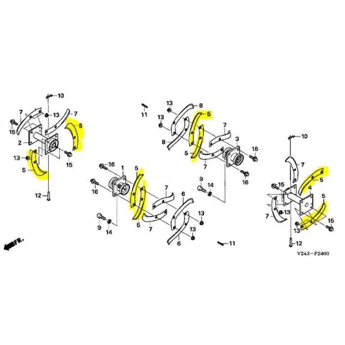 Lame a de rotor HONDA ff500, 72461-V24-000