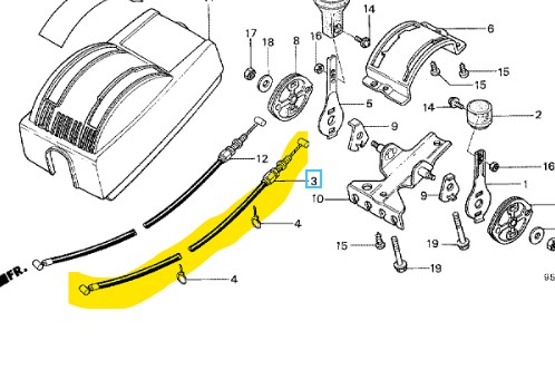 Cable de gaz honda hr21, 17910-952-000