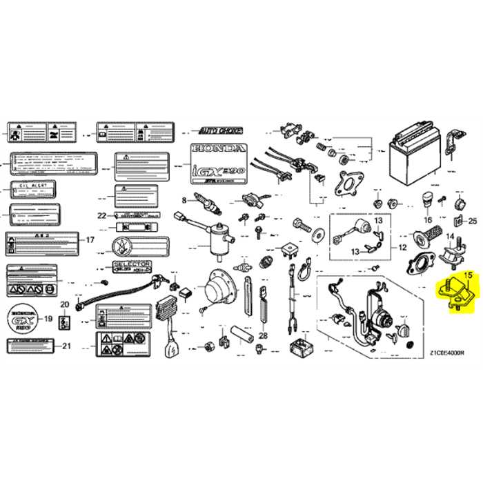 CAOUTCHOUC INFERIEUR MOTEUR HONDA GX390, 68325-899-000