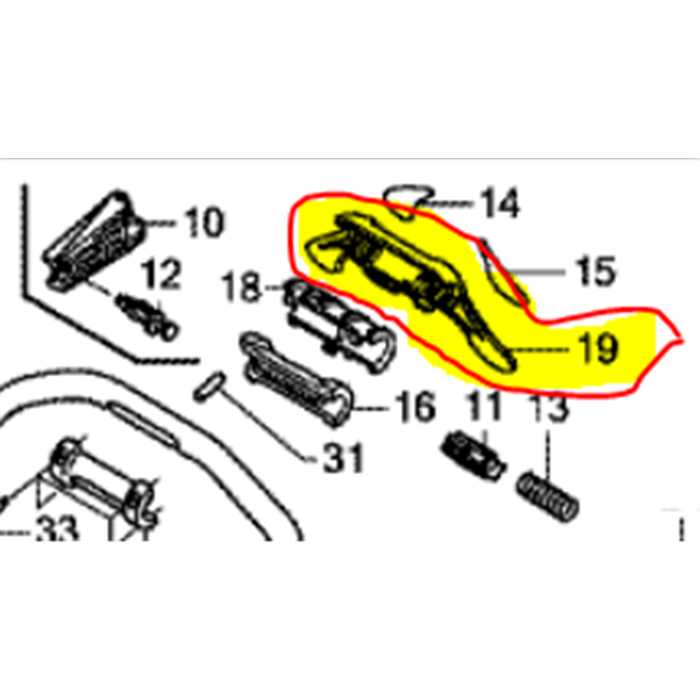 POIGNEE SUPERIEURE DE COMMANDE SMARTDRIVE HONDA SERIE VK-VY, 54443VH7L00, 54443-VH7-L00