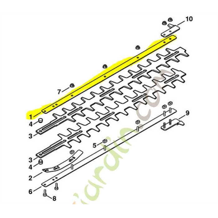 Plaque de coullissement STIHL hl-km, 42307043500, 4230-704-3500