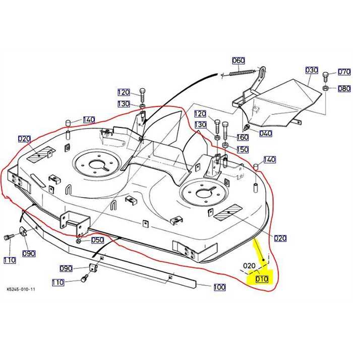 Plateau de coupe nu KUBOTA RC42 - GZD15, K5245-97121, K5245-97124, K5245-9712-2, K524597123, K5245-9712-0, K524597120, K5245-9712-3, K524597121, K5245-9712-4, K5245-97123, K5245-9712-1, K524597122