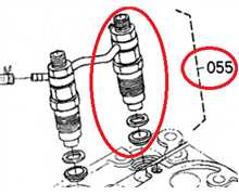 Porte injecteur complet KUBOTA GR1600-ii, 16001-5390-0, 16001-53904