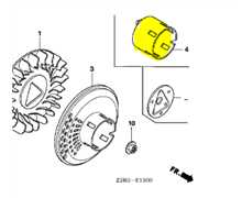 Poulie démarreur HONDA GX390 cliquet métal plat, 28451-ZE3-W01