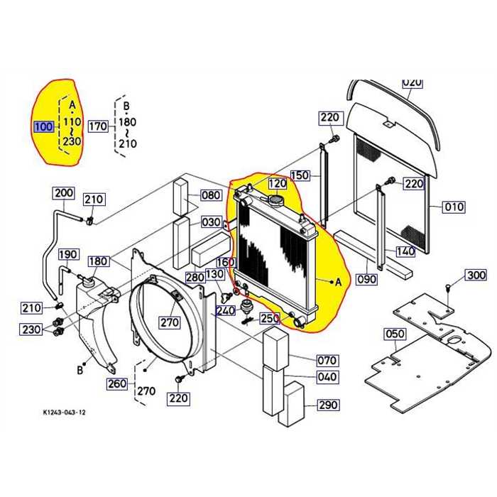 Radiateur complet KUBOTA GR1600-ii avant s/n:49999, 16851-72060