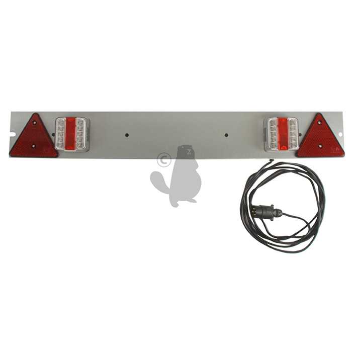 Rampe de signalisation galvanisée largeur 1m avec 2 feux LED 4 fonctions stop/veilleuse/clignotant, 2801884, 280-1884