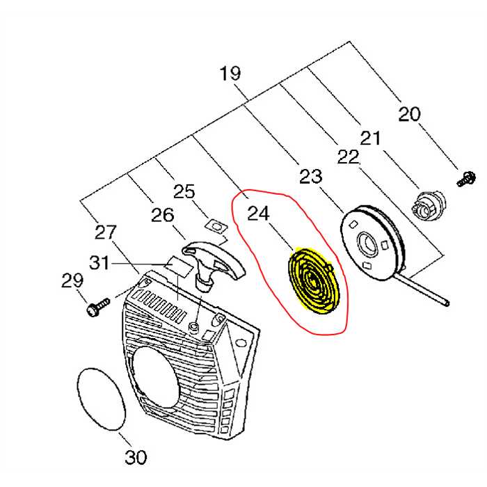 Ressort de lanceur Shindaiwa 452s, P022006250, P022-006250