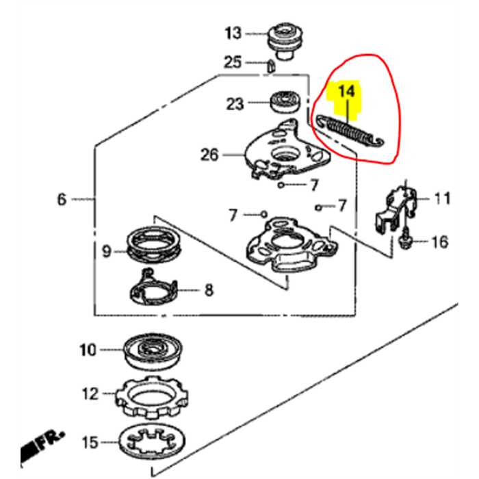 Ressort de rappel embrayage de lame HONDA HRD, 75185VE1G00, 75185-VE1-G00