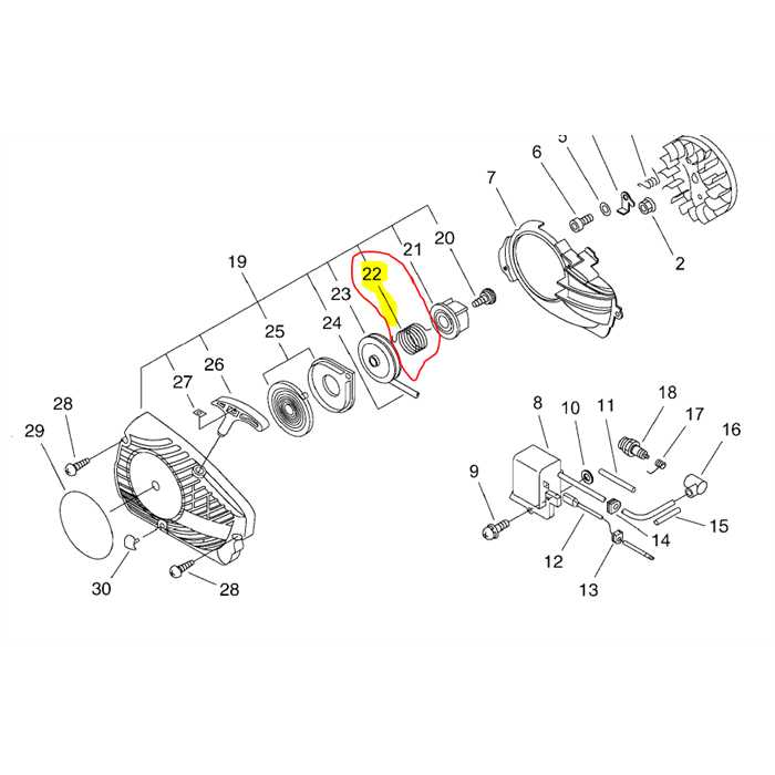 Ressort de poulie easy-start Shindaiwa 269ts, V452001320, V452-001320