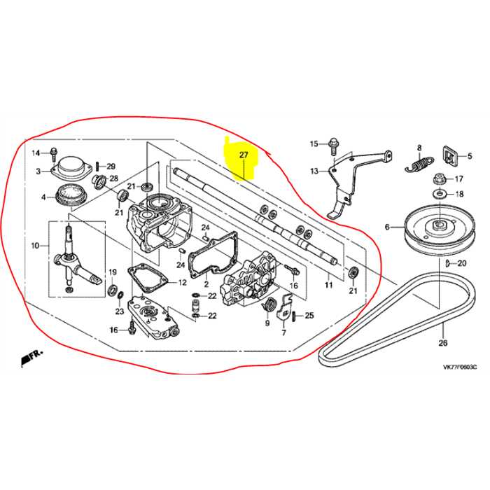 Boite à  vitesses Hydrostatique complète HONDA HRX476 HY 1ere génération, 20001-VE5-A11, 20001-VK8-B50