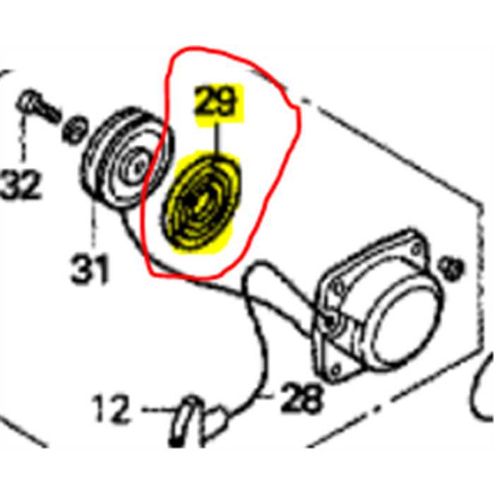 Ressort de lanceur HONDA UMT40 - UMT45 1998, 80481Y00003, 80481-Y00-003