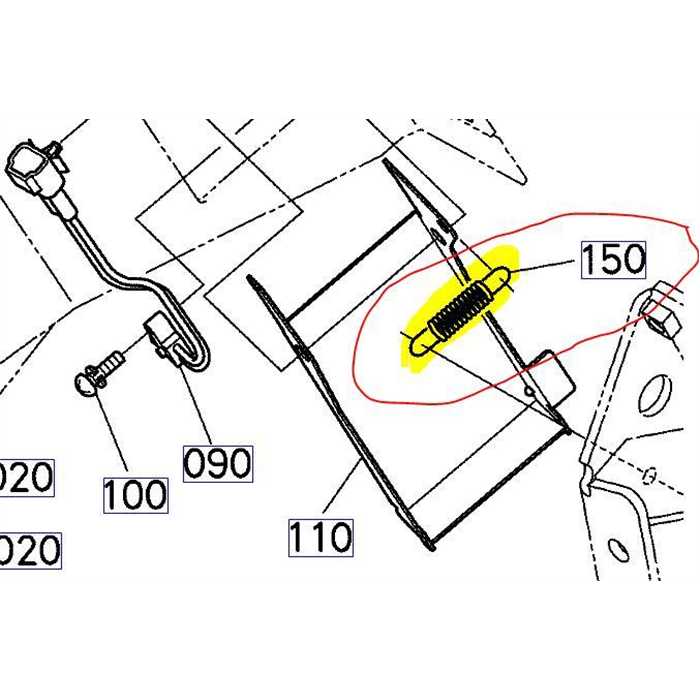 Ressort de trappe KUBOTA GCK-GR1600-GR2120, K630663372, K6306-6337-2