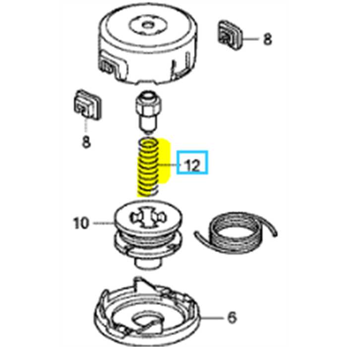 Ressort de tête nylon HONDA UMS425, 72564-VL6-R12, 72564-VL6-R13, 72564VL6R12