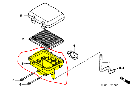 Boitier de filtre a air HONDA GC160, 17220-ZL8-020, 17220-ZL8-000, 17220-ZL8-010