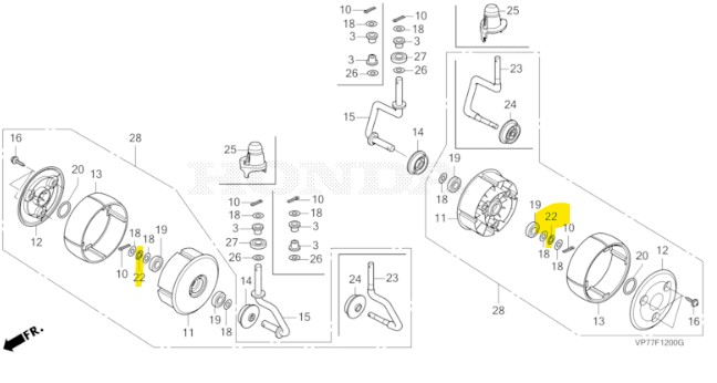 Rondelle onde 6mm HONDA miimo 310-520, 90442VP7A00, 90442-VP7-A00