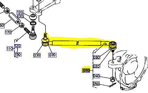 Rotule gauche KUBOTA L2850, 3243044612, 32430-44610, 3243044610