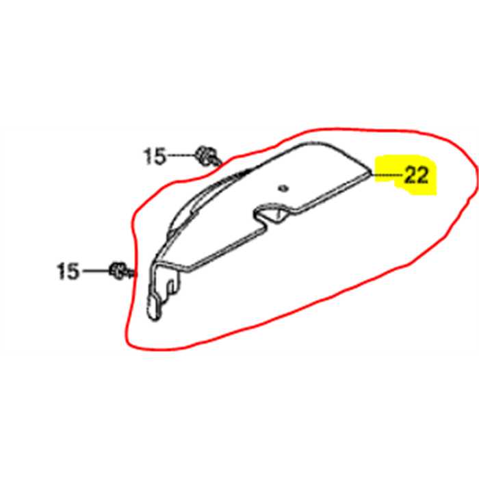 Cache protection courroie de lame cà´té droit HONDA HF2315, 80236-VK1-003