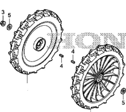 Roue de traction HONDA Miimo 300 310 - 500 520 - ancien dessin, 42710-VP7-A00, 42710-VP7-A01