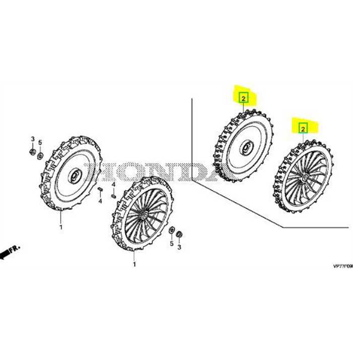 Roue comp. ar. (traction élévée) HRM300, 42710-VP7-305