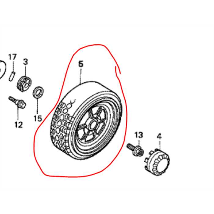 Roue complète arrière HR194-216.., 42810VB3802, 42810-VB3-802