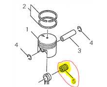 Roulement axe piston Shindaiwa 394-352s-446s-488-490, V555000140, 22160-41240, 2216041240, SIV555000140, V555000140