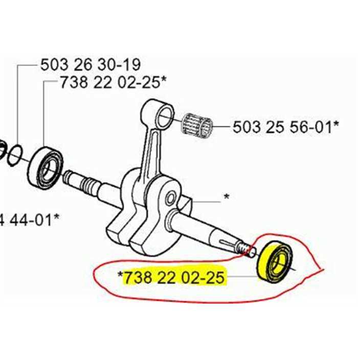 Roulement de vilebrequin HUSQVARNA K760, 738220225, 7382202.25