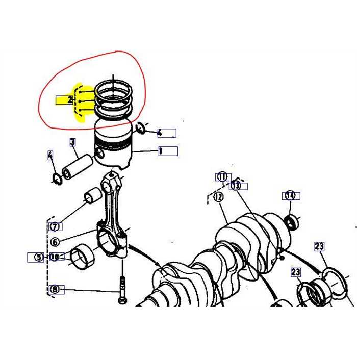 Segment de piston STD Kubota série L175-L185-L2050-L225-L235-L245, 1522121050, 15221-2105-0