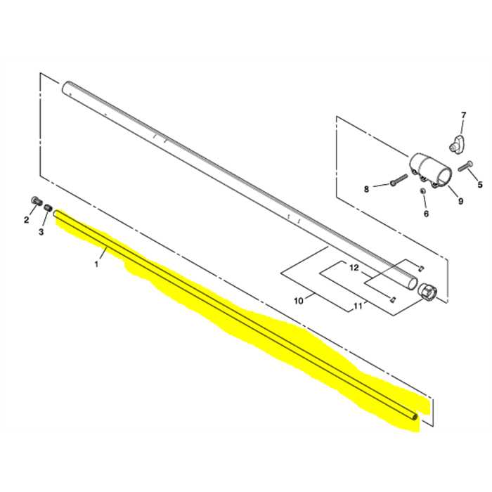 Axe tube de rallonge élagueuse sur perche ECHO ppt300es, C504000410, C504-000410