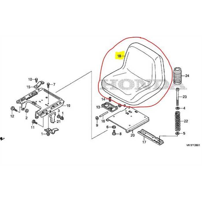 Siège Honda HF2417 série K3-K4, 80413VK1013, 80413-VK1-003