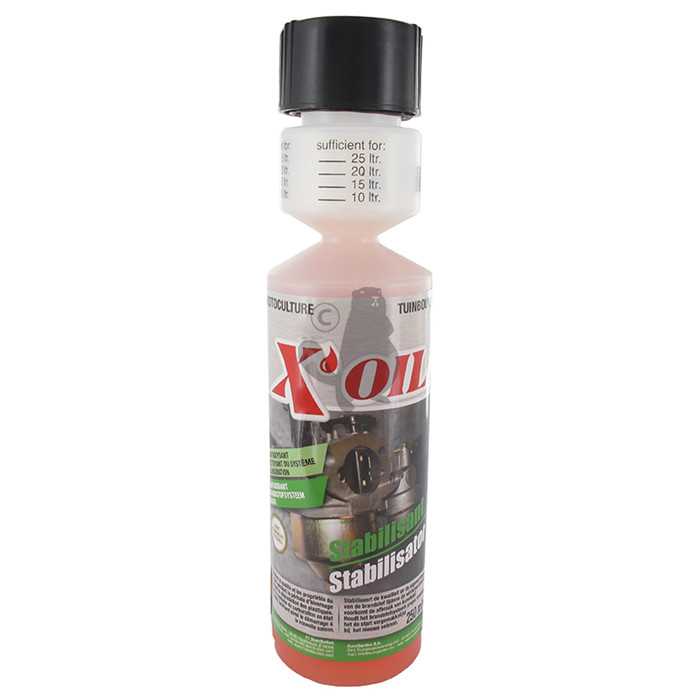 Stabilisant carburant XOIL 250ml.Stabilise la qualité et les propriétés du carburant pendant la péri, 8102333, 810-2333