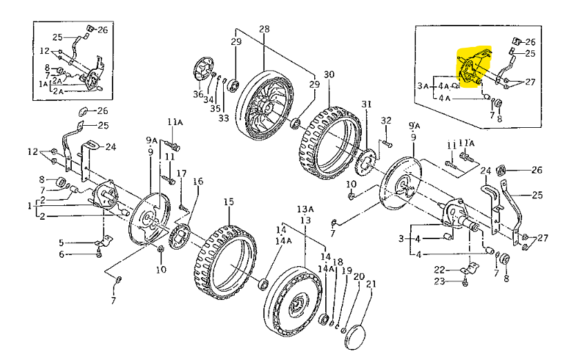 support de roue ISEKI arriere droit, 250032625020, 2500-326-250-20