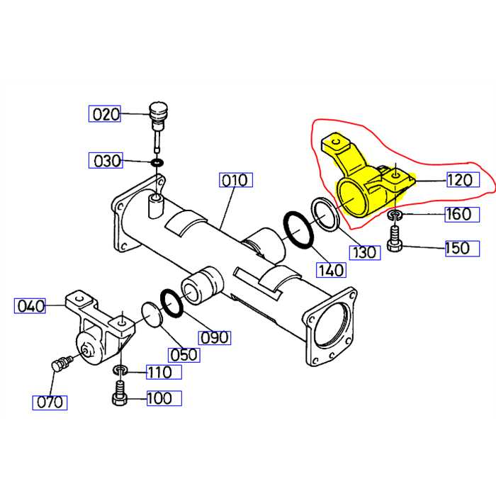 Support arrière essieu KUBOTA, 6C04056140, 6C040-5614-0