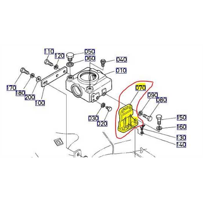 Support lateral côté gauche renvoi d angle KUBOTA G18-G21-RCK48, K541072010, K5410-7201-0