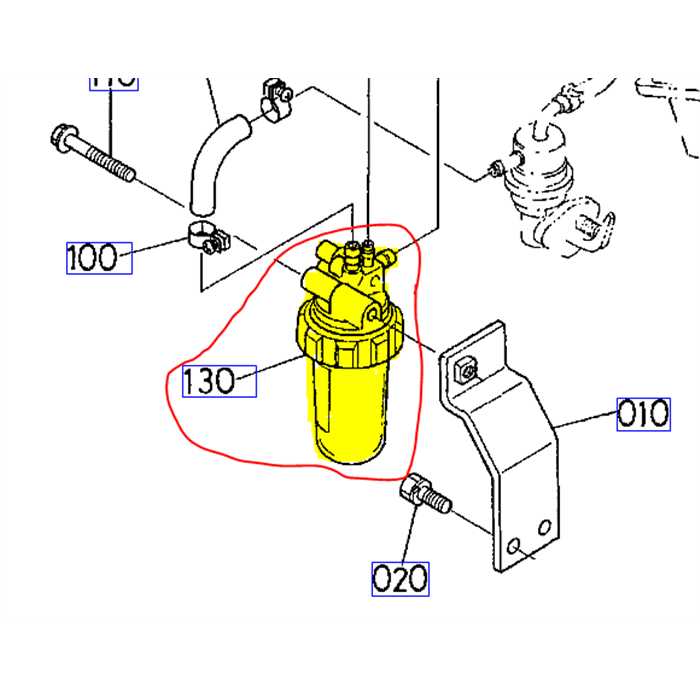 Support de filtre a carburant complet KUBOTA, 1626143010, 16261-4301-0