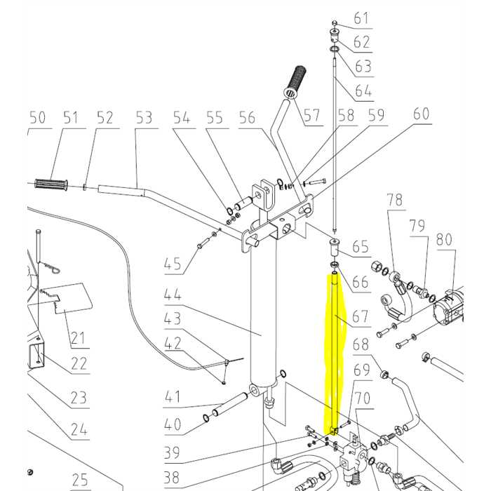 Tige de limitateur inférieur bras fendeuse GTM, 070020067, MZLS070020067