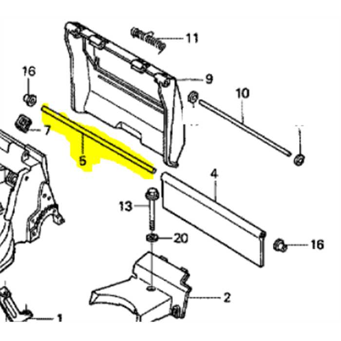 Tige de bavette HONDA HRD-HRH, 76138VF0000, 76138-VF0-000