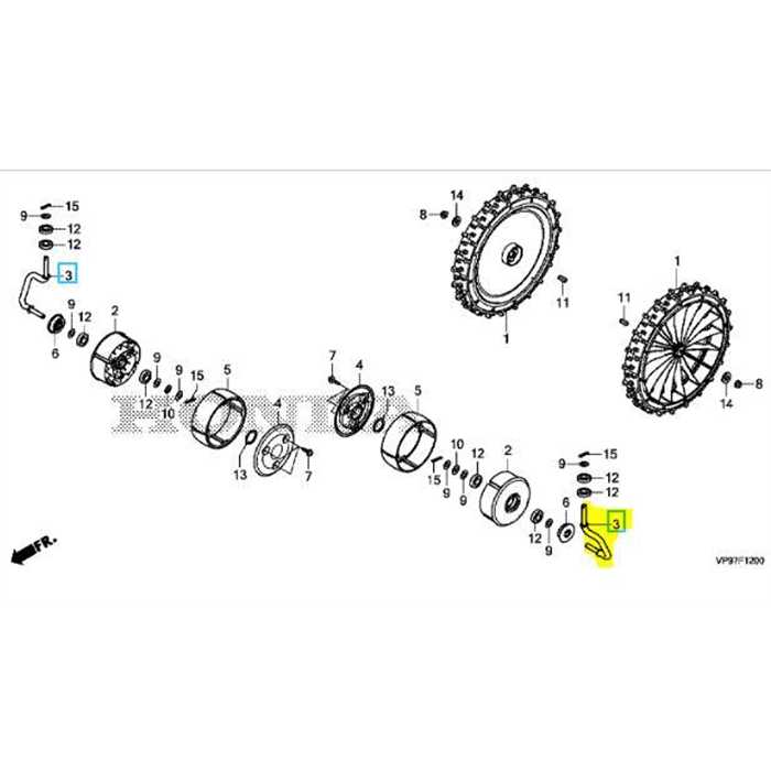 Tige roulette avant HONDA Miimo 3000, 44716-VP9-000