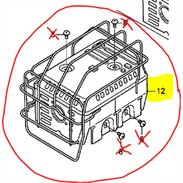 Tole de protection échappement avec grille HONDA GX160, 18320ZE1G91, 18320-ZE1-G92