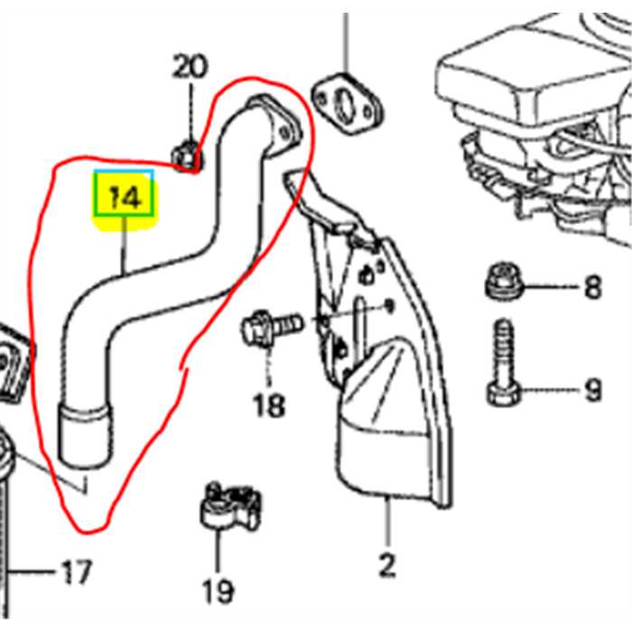 Tuyau complet gauche HONDA HF**, 187382220, CG18738222H0