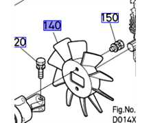 Ventilateur de boite KUBOTA BX2350, K256114230, K256114250, K2561-14250, K2561-14230