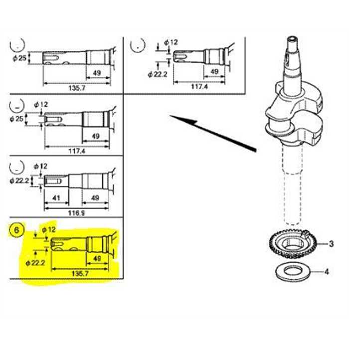 Vilebrequin HONDA GCV190A à partir du numéro moteur 2780032, 13311Z8D930, 13311-Z8D-930