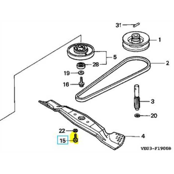 vis de lame tondeuse honda hrb475 BOULON HEX. 10X20, 90105-960-710, 90105960710, 90105-VH3-K11, 90105VH3K11