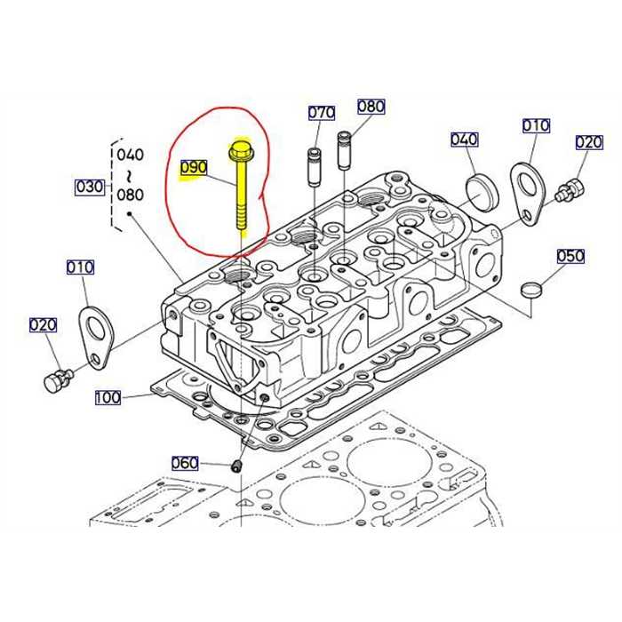 Vis de culasse KUBOTA G23-BX2350-RTV900 a la pièce, 1460103450, 14601-0345-0